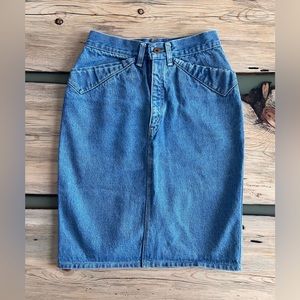 Vintage Pasta Denim Mini Skirt With Pockets And Rear Slit